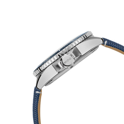 MIDO Ocean Star M026.629.17.051.00 GMT Black Dial Blue Fabric With Leather Strap