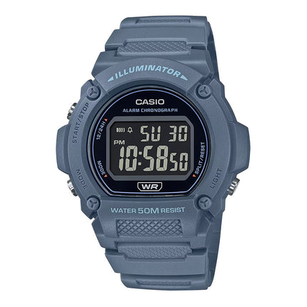 Casio General W-219HC-2BVDF Men Digital Dial Blue Resin Band