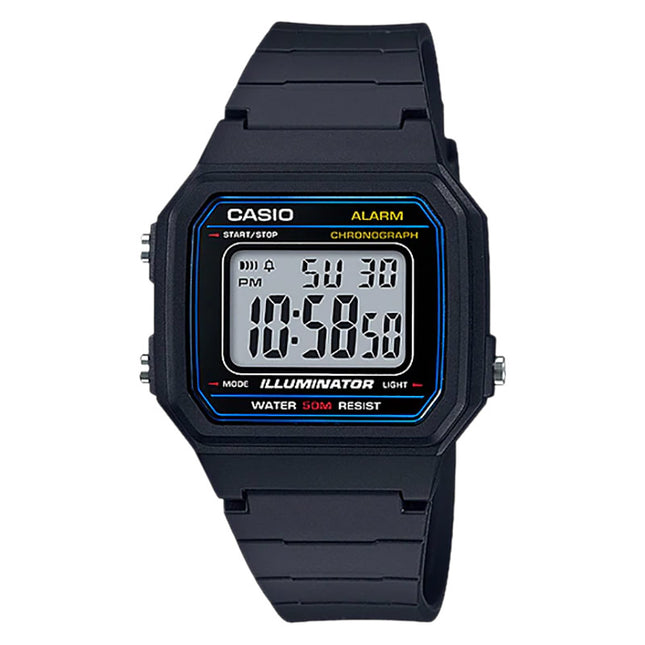Casio General W-217H-1AVDF Digital Dial Black Resin Band