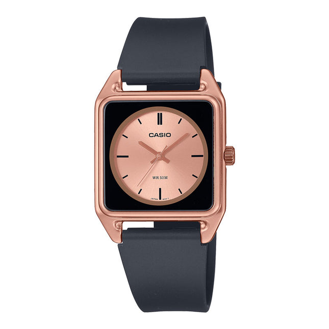 Casio General MTP-B170-5EVDF Men Rose Gold Dial Black Resin Band