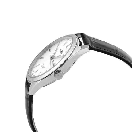 Alba AJ6193X1 Men Silver Dial Black Leather Strap