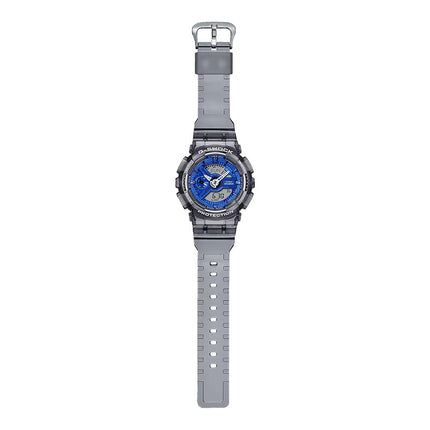 Casio G-Shock GMA-S110TB-8ADR Translucent Gray with Metallic Blue Dial Grey Transparent Resin Band