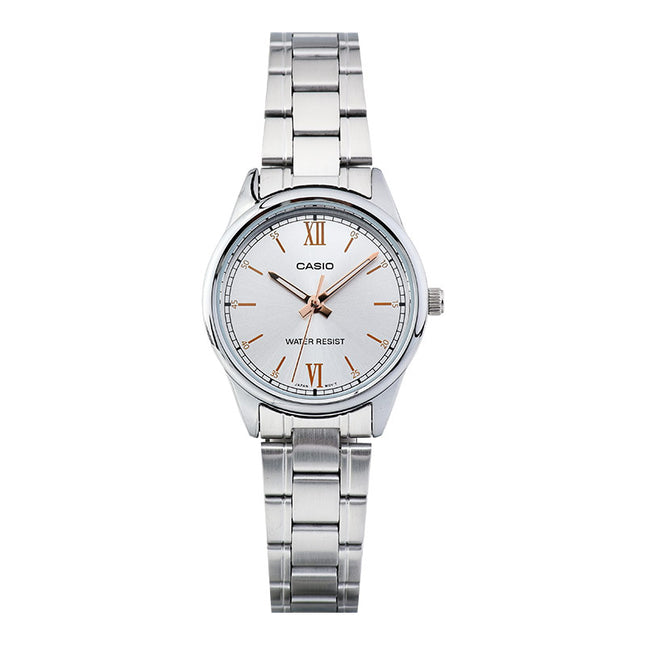 Casio General LTP-V005D-7B2UDF Ladies Silver Dial Stainless Steel Band