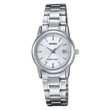 Casio General LTP-V002D-7AUDF Ladies Silver Dial Stainless Steel Band