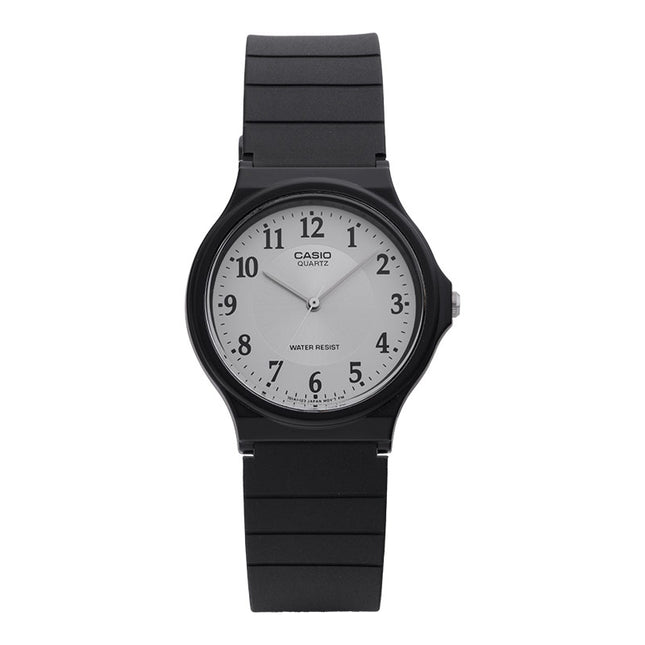 Casio General MQ-24-7B3LDF White Silver Dial Black Resin Band
