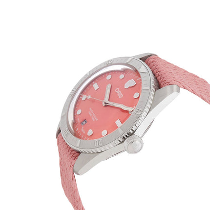 Oris Divers Sixty Five 01-733-7771-4058-07-3-19-04S Cotton Candy Red Dial Red Nylon Strap