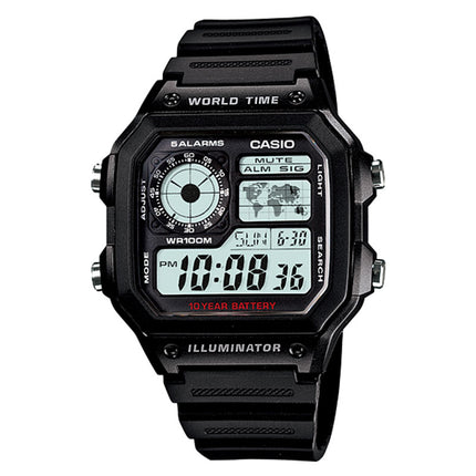 Casio General AE-1200WH-1AVDF Digital Dial Black Resin Band
