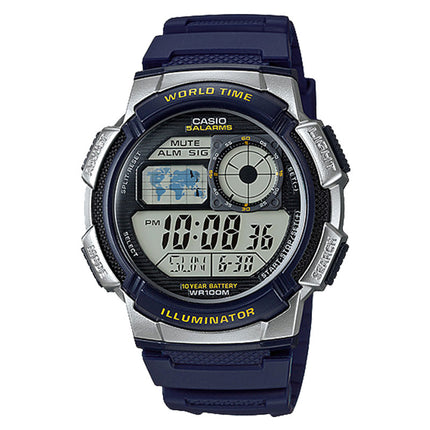 Casio General AE-1000W-2AVDF 10 Year Battery Water Resistance 100M Blue Resin Band