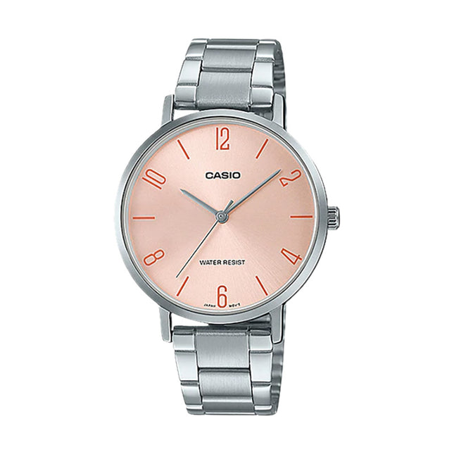 Casio General LTP-VT01D-4B2UDF Ladies Light Pink Dial Stainless Steel Band