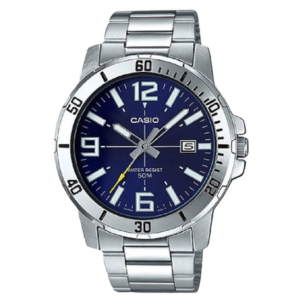 Casio General MTP-VD01D-2BVUDF Enticer Men Blue Dial Stainless Steel Band
