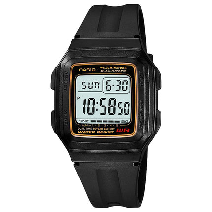Casio General F-201WA-9ADF 10 Years Battery Life Digital Dial Black Resin Band