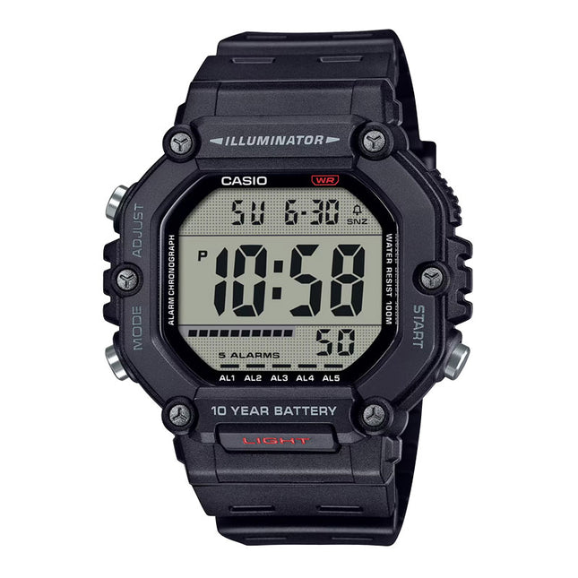 Casio General AE-1600H-1AVDF Digital Dial Black Resin Band