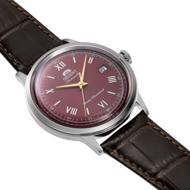 Orient Classic RA-AC0026R Bambino Automatic Bordeaux Dial Brown Leather Strap