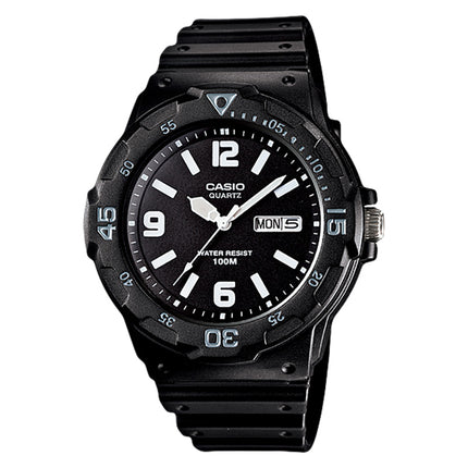 Casio General MRW-200H-1B2VDF Water Resistant 100M Black Dial Black Resin Band