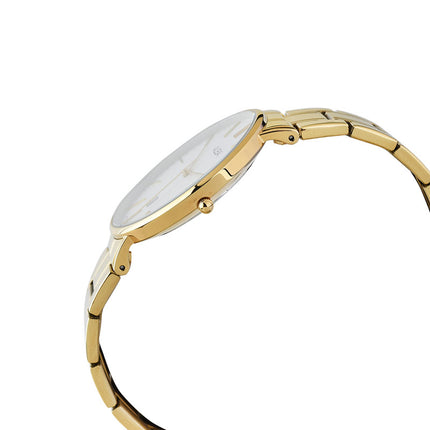 Alba AG8H12X1 Men White Dial Gold Stainless Steel Strap