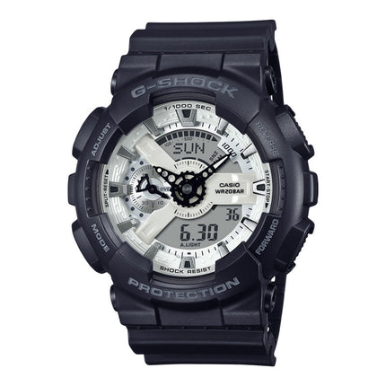 Casio G-Shock GA-110WD-1ADR Black And Briliant White Digital Analog Dial Black Resin Band