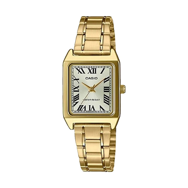 Casio General LTP-V007G-9BUDF Tank Ladies Analog Dial Gold Stainless Steel Band