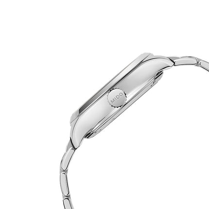 MIDO Belluna II M024.307.11.076.00 Royal Lady Rhodium Dial Stainless Steel Strap