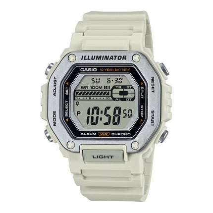 Casio General MWD-110H-8AVDF Men Illuminator Digital Dial Light Grey Resin Band