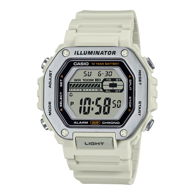 Casio General MWD-110H-8AVDF Men Illuminator Digital Dial Light Grey Resin Band