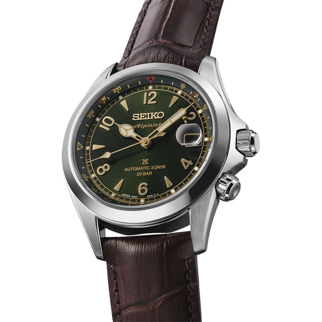 Seiko Prospex SPB507J1 Alpinist Automatic Summit Green Dial Brown Leather Strap