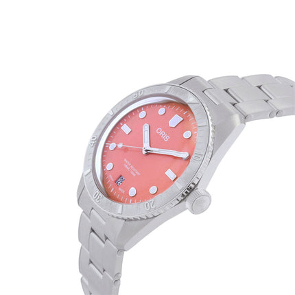 Oris Divers Sixty Five 01-733-7771-4058-07-8-19-18 Cotton Candy Red Dial Stainless Steel Strap