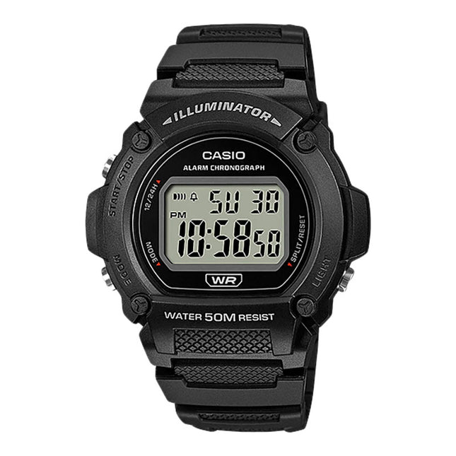 Casio General W-219H-1AVDF Digital Dial Black Resin Band