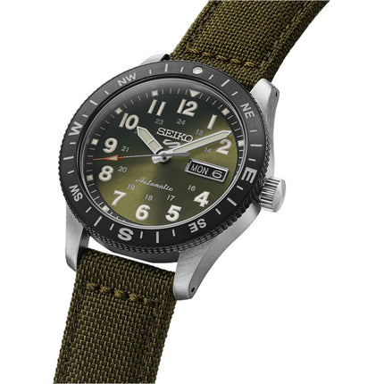 Seiko 5 Sports HDB008K1 Men Automatic Field in Khaki Green Dial Nylon Strap