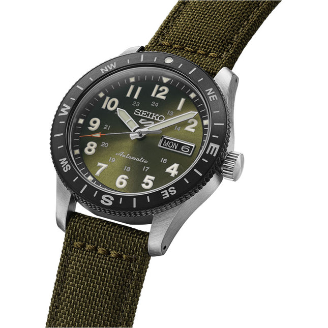 Seiko 5 Sports HDB008K1 Men Automatic Field in Khaki Green Dial Nylon Strap