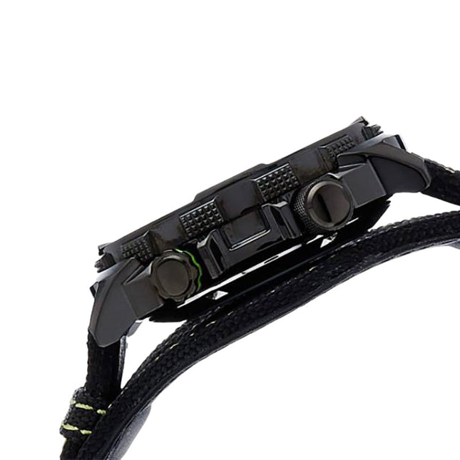 Seiko Automatic SSA059K1 Black Pattern Dial Black Nylon Strap