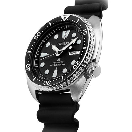 Seiko Prospex SRPE93K1 Turtle Automatic Divers 200M Black Dial Black Rubber Strap