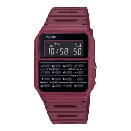 Casio General CA-53WF-4BDF Data Bank Digital Dial Red Resin Band