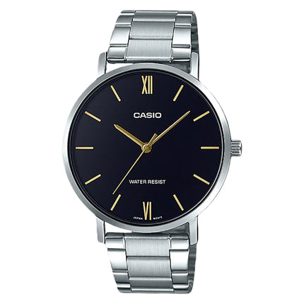 Casio General MTP-VT01D-1BUDF Men Black Dial Stainless Steel Band