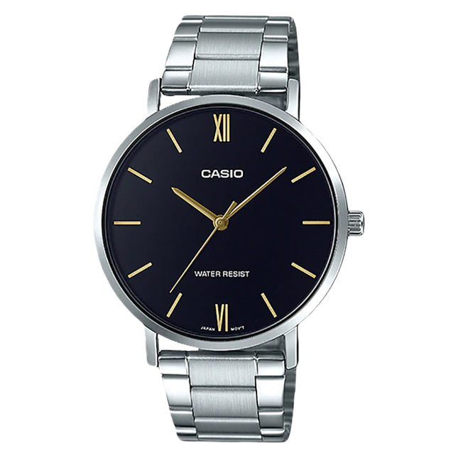 Casio General MTP-VT01D-1BUDF Men Black Dial Stainless Steel Band