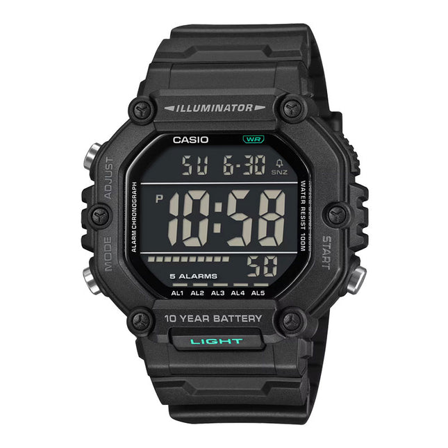 Casio General AE-1600HX-1BVDF Digital Dial Black Resin Band