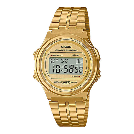 Casio General A171WEG-9ADF Digital Dial Gold Stainless Steel Band