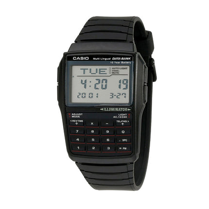 Casio General DBC-32-1ADF Multi-Lingual Data Bank Digital Black Resin Band