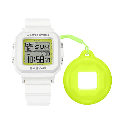 Casio Baby-G + Plus BGD-10K-7DR 30th Anniversary Digital Dial White Resin Band + Case Holder Set 