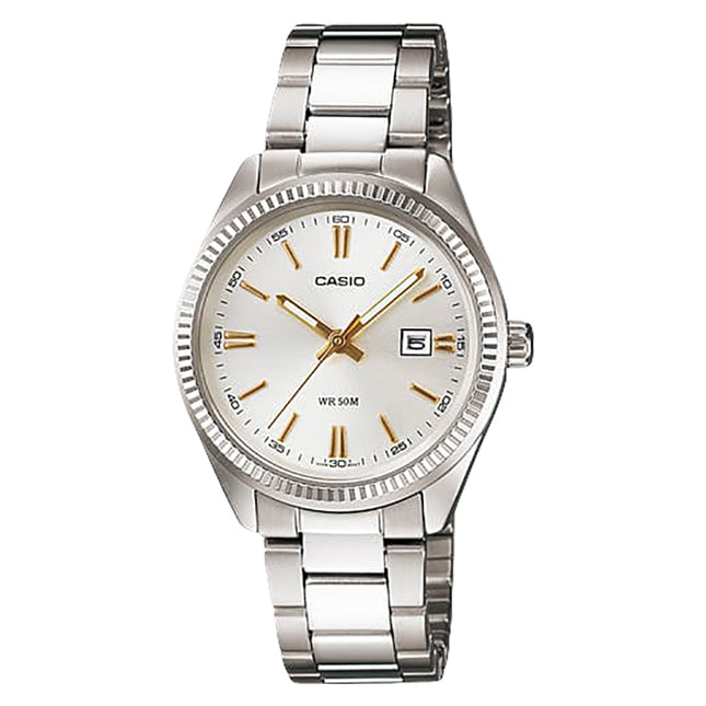 Casio General LTP-1302D-7A2VDF Enticer Ladies Silver Dial Stainless Steel Band