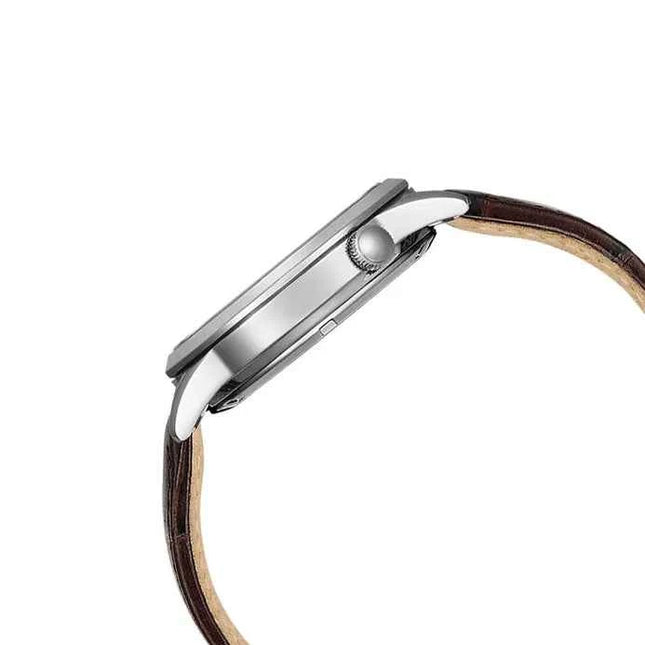 Citizen Mechanical NH9130-17A Men Open Heart Beige Dial Brown Leather Strap
