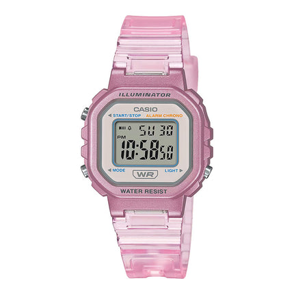 Casio General LA-20WHS-4ADF Digital Dial Pink Transparent Resin Band