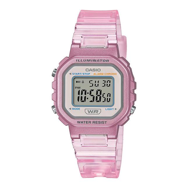 Casio General LA-20WHS-4ADF Digital Dial Pink Transparent Resin Band