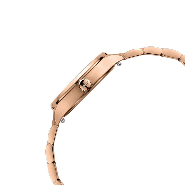 MIDO Multifort TV 28 M049.110.33.263.00 Ladies Ivory Dial Rose Gold Stainless Steel Strap