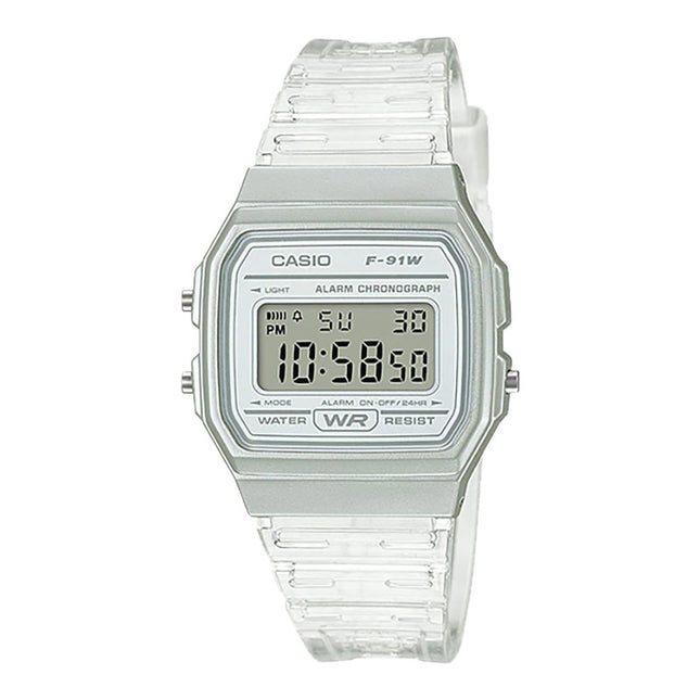 Casio General F-91WS-7DF Digital Dial Transparency Rubber Band