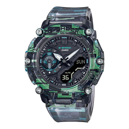 Casio G-Shock GA-2200NN-1ADR Glitch Black Digital Analog Dial Semi Transparent Resin Band
