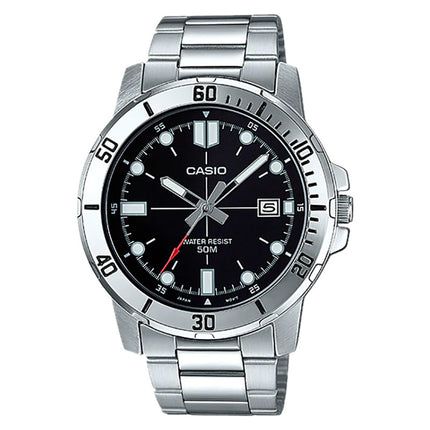 Casio General MTP-VD01D-1EVUDF Enticer Men Black Dial Stainless Steel Band