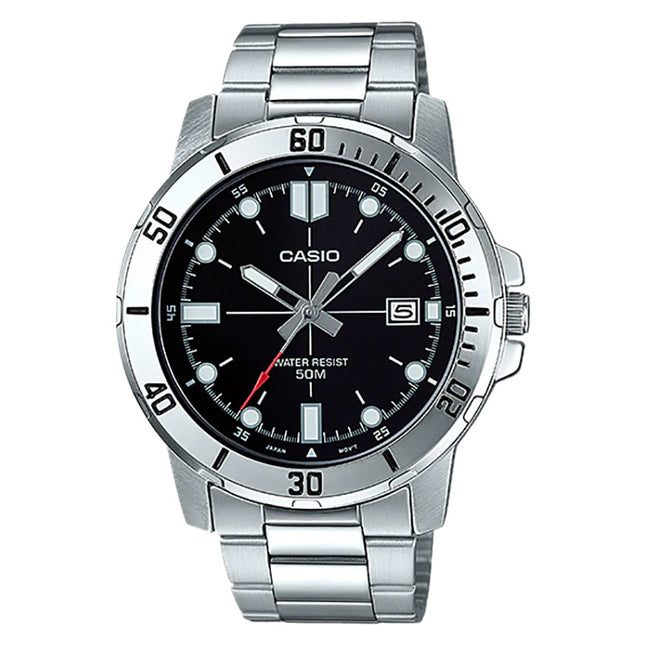 Casio General MTP-VD01D-1EVUDF Enticer Men Black Dial Stainless Steel Band