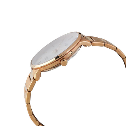 Alba Prestige AS9G56X1 Men Silver White Dial Rose Gold Stainless Steel Strap