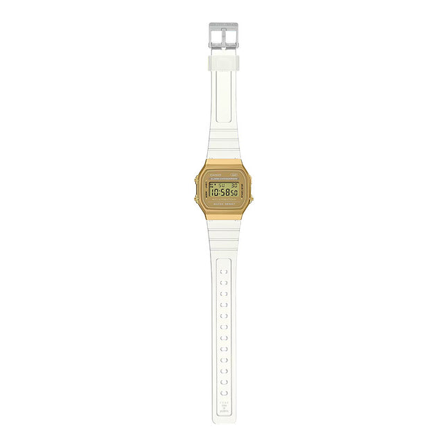 Casio General A168XESG-9ADF Vintage Gold Digital Dial Transparent Resin Band