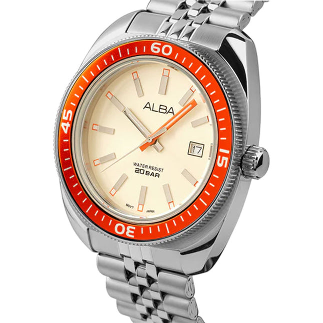 Alba Active AS9T89X1 Men Champagne Dial Stainless Steel Strap